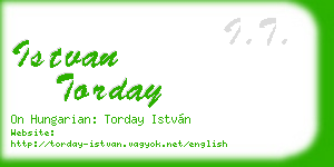 istvan torday business card